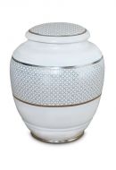 Urna funerária de porcelana 'Classica' | Trevos de quatro folhas com bordas duplas platinadas