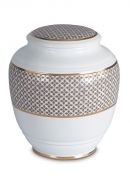 Urna funerária de porcelana 'Classica' | Trevos de quatro folhas com bordas duplas douradas