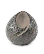Mini urna para cinzas artesanal em forma de lágrima de cerâmica ‘Ohm’ – verde-azulada