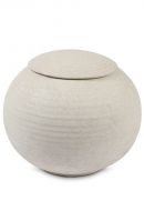 Urna funerária em porcelana 'Sfera' bege