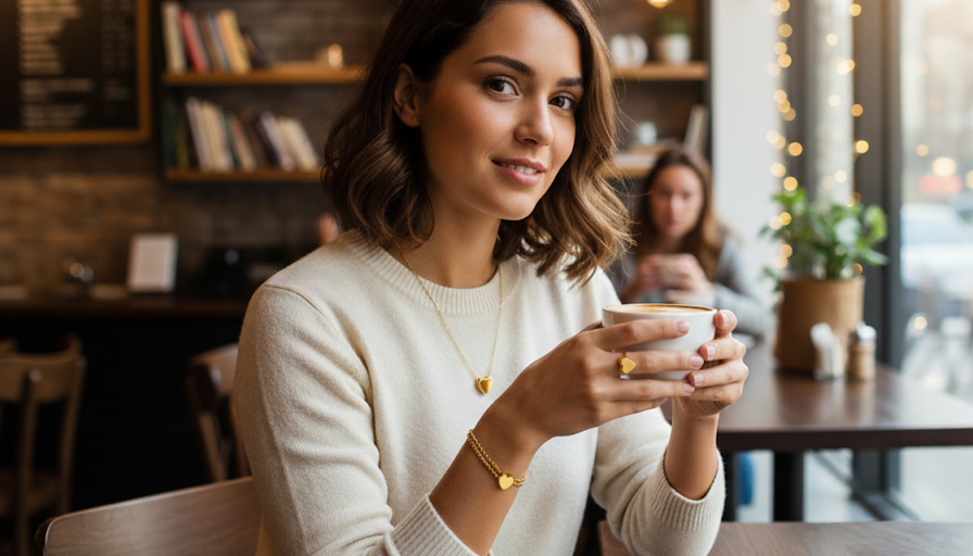 Sempre por perto: o conjunto de joias memoriais em prata e dourado com coração